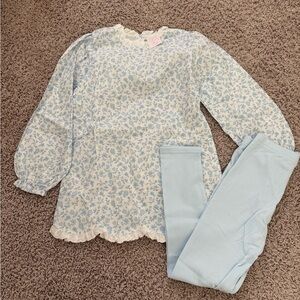 Blue Floral Girls Tunic and Leggings